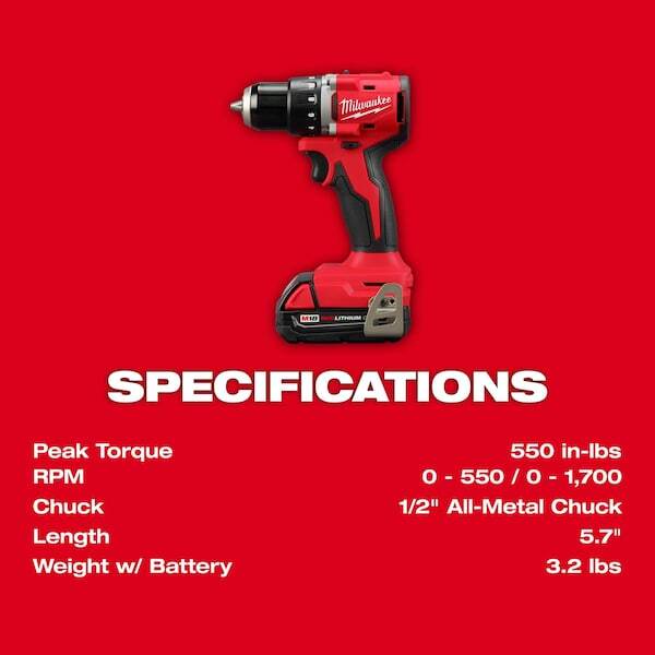 Milwaukee Tool 3692-22Ct M18 Compact Brushless 2-Tool Combo Kit