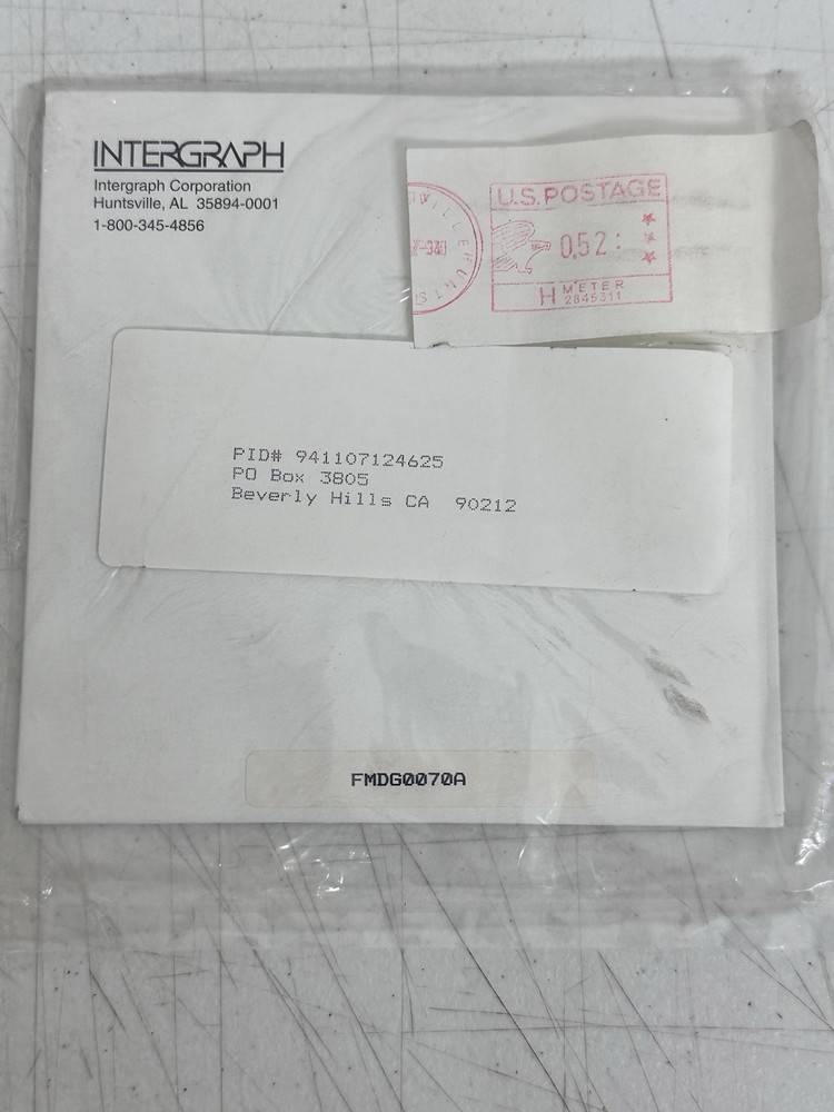 Rare 1990s SEALED Vtg INTERGRAPH Mystery Floppy Disk Unknown Software Mailer