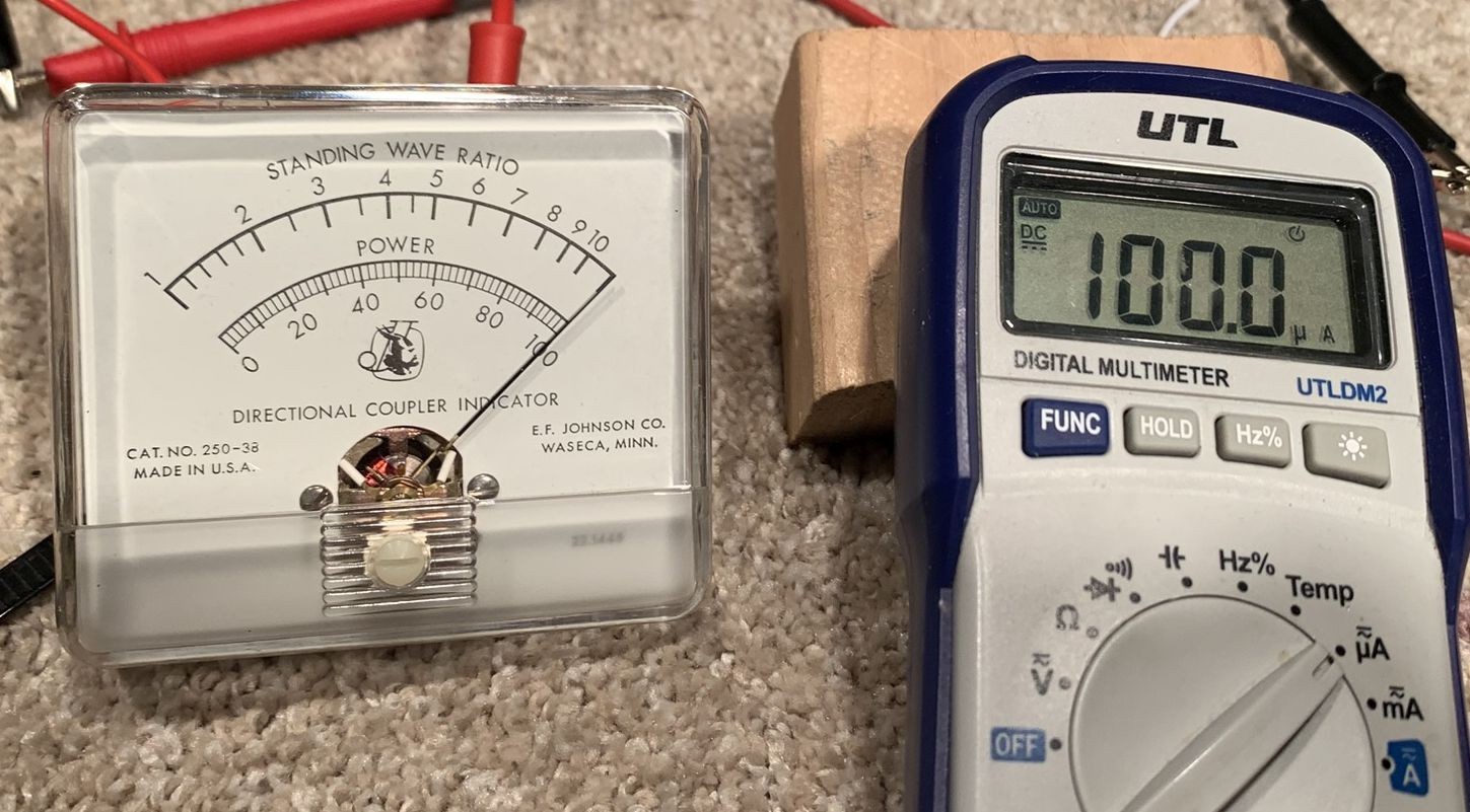 E. F. JOHNSON PANEL METER-SWR/STANDING WAVE RATIO-HAM-AMATEUR RADIO -VTG 76.8