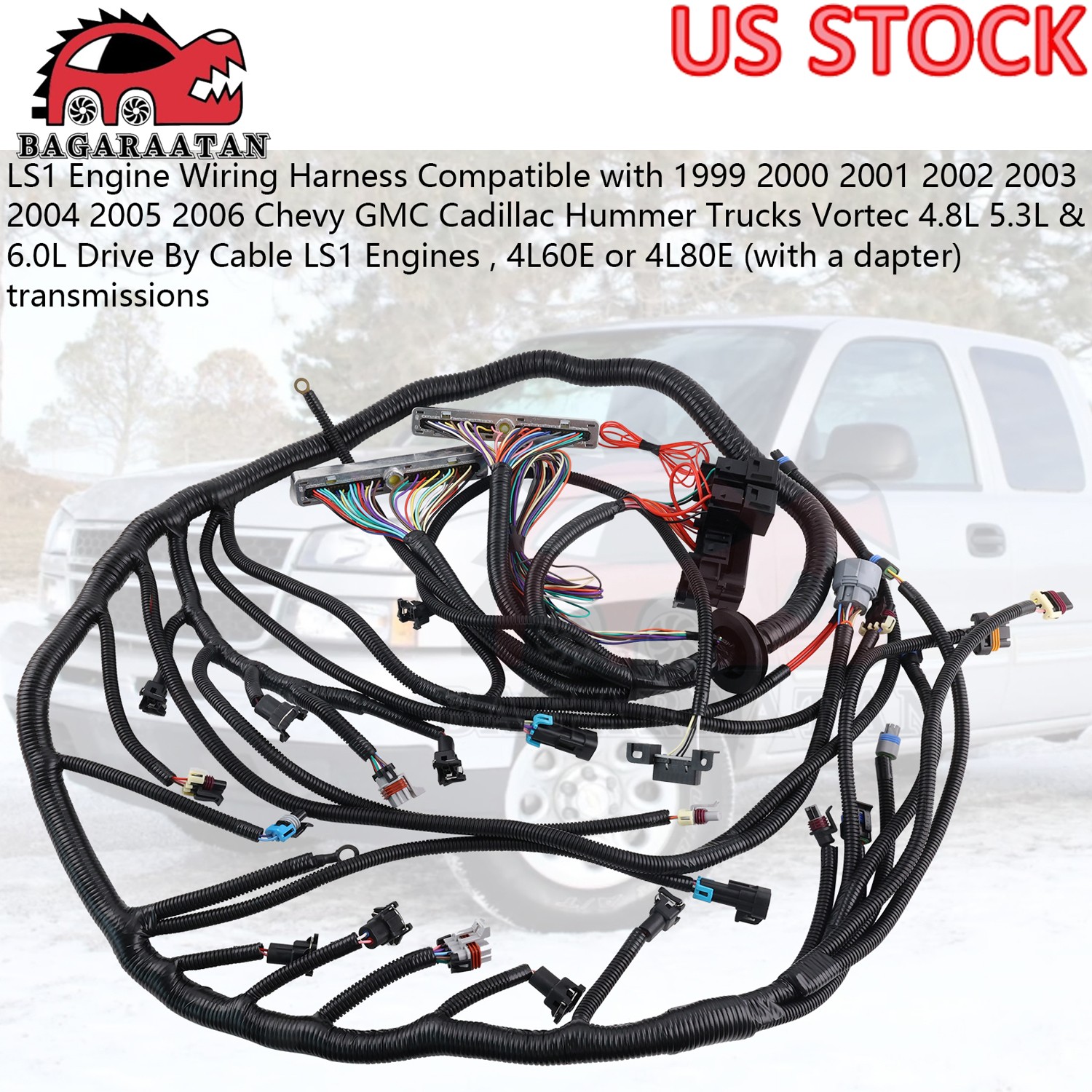 DBC Stand Alone Harness 4L60E For Drive by Cable LS1 LS SWAP 4.8 5.3 6.0 1997-06