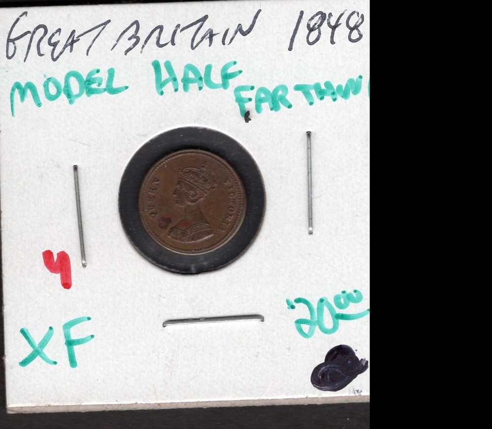 1848 Great Britain Model Half Farthing-XF
