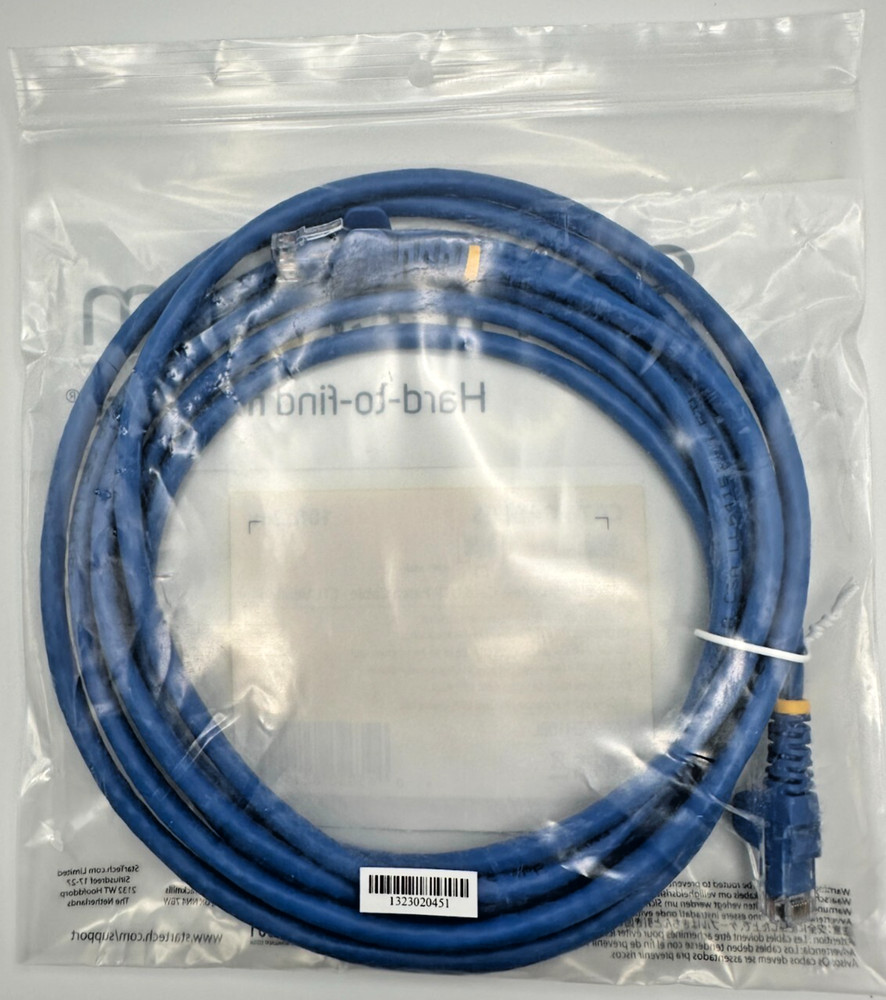 StarTech N6PATCH10BL 10 ft Blue Snagless Cat6 UTP Gigabit Patch Category 6