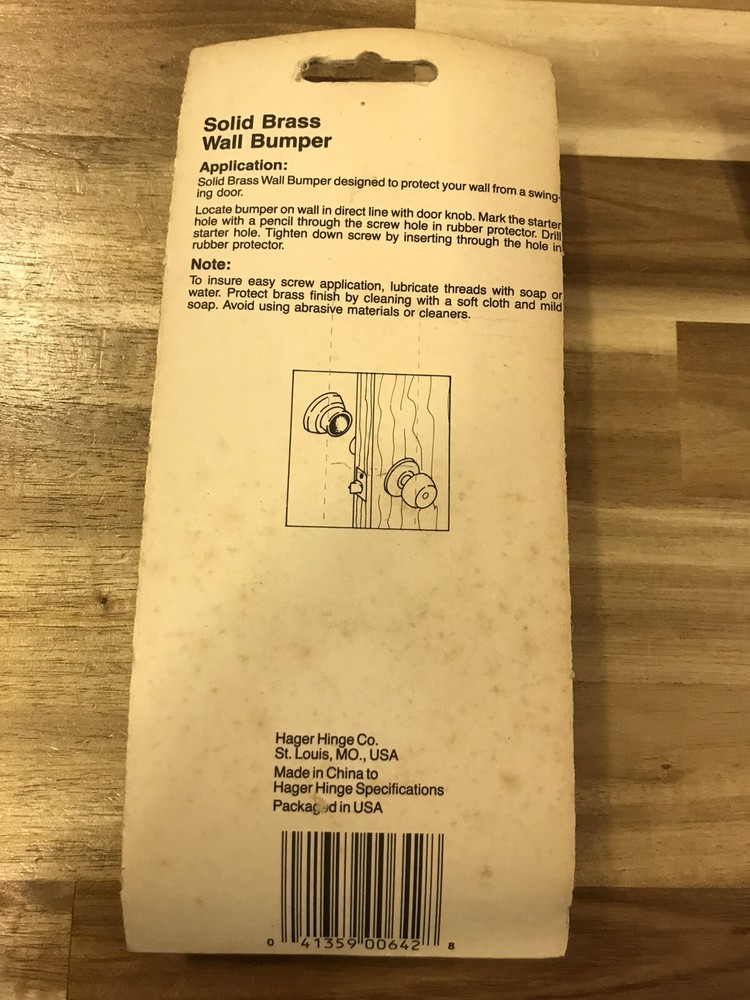 Hagar Solid Brass Wall Bumper Door Stop. No 00642