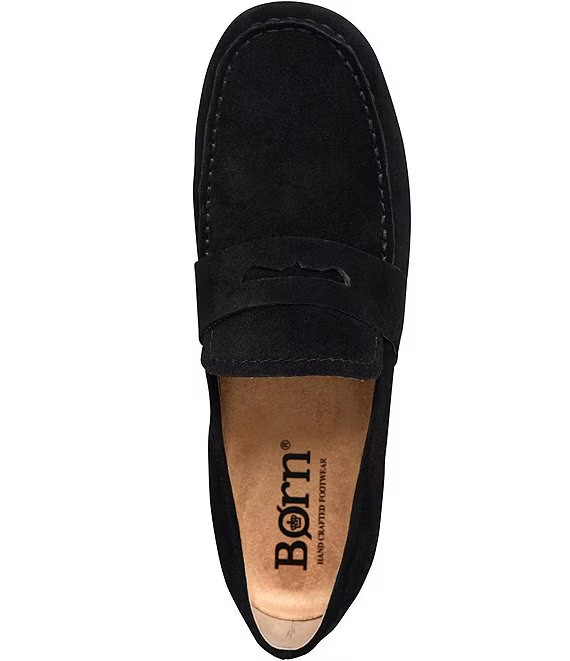 Womens Loafers Born Melinda Suede Shoes Black