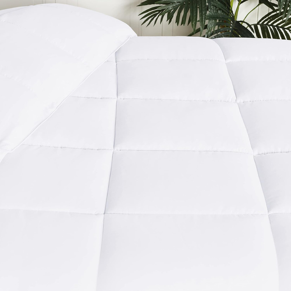 Brushed Microfiber Solid Comforter, down Alternative Bedding, Reversible, Medium
