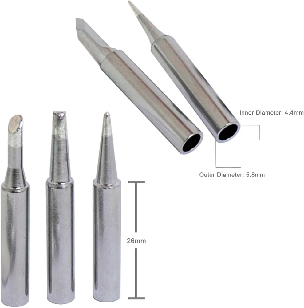 5pcs Universal Soldering Iron Tips Set for Hakko & More