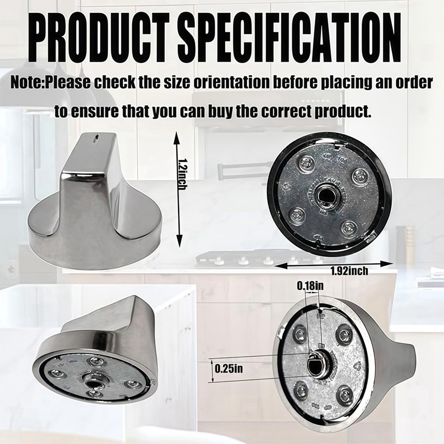 4 Pack Upgraded W11517331 Stove Knobs for Whirlpool Gas Stove Knobs W11117415