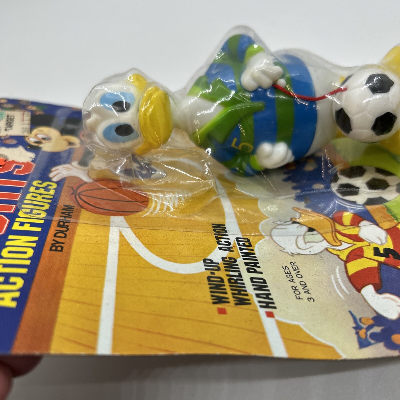 Walt Disney Sports Action Figures Donald Duck Soccer Wind-Up Unpunched Durham