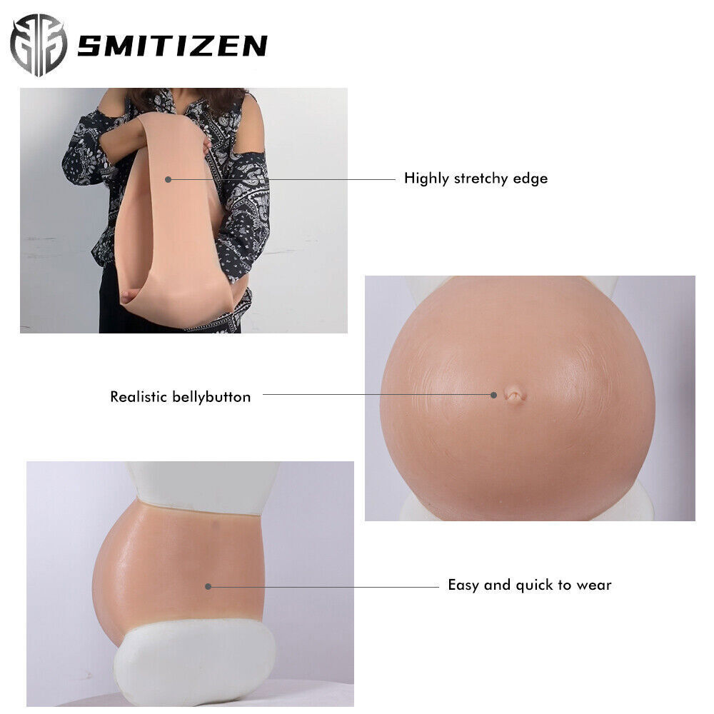 Roanyer Silicone Fake Twins Belly Bump Twins Pregnant Belly For Crossdresser