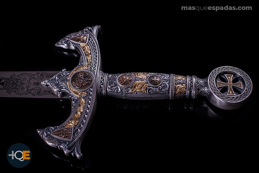 Marto - Silver Templar Sword with Gold