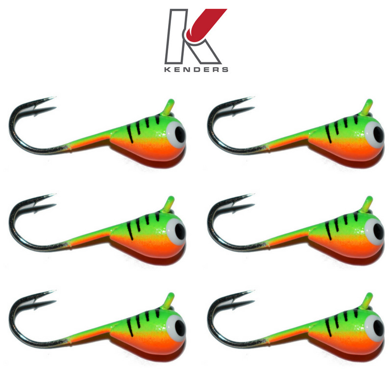 Tungsten Jig 6 Pack 6mm - #8 Hook Firetiger Bright UV