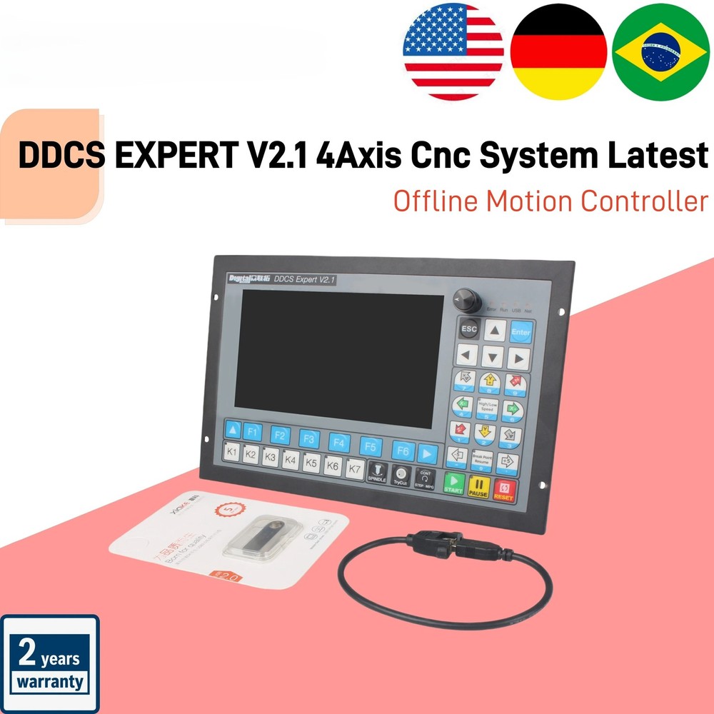 4Axis Cnc System Latest Extended Keyboard 75w 24V DC Power Motion Controller US