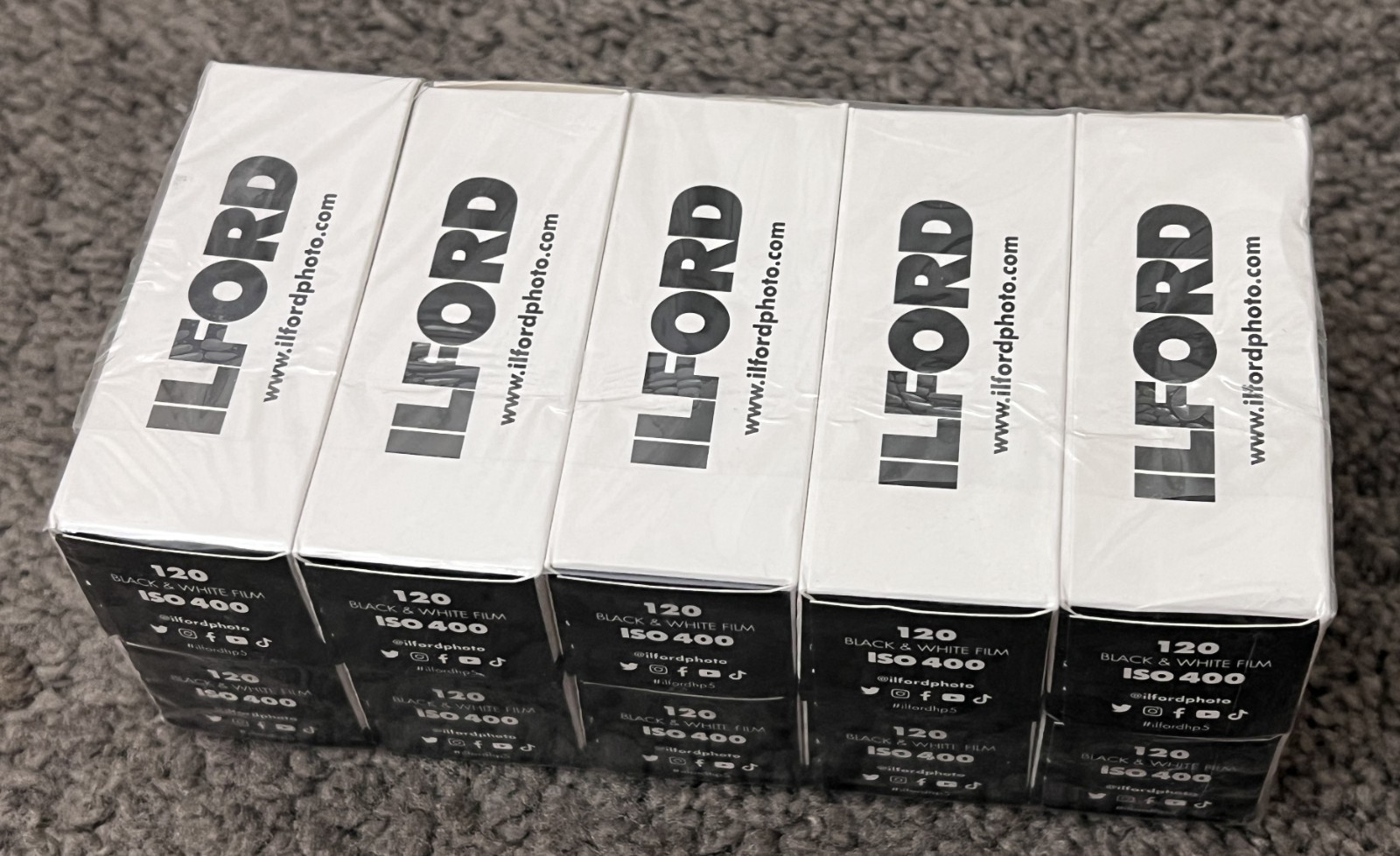 10 Rolls Ilford HP5 Plus 400 120 Black and White Negative Print Film, 1629017