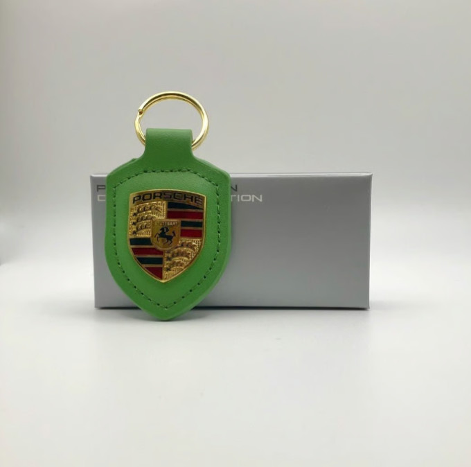 Genuine Porsche Leather Key Ring Python Green - Official OEM Car Accessory NWT