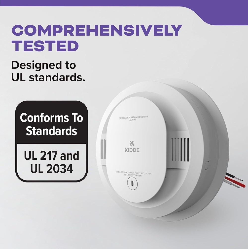 Kidde Smoke Detector, AA Battery Powered, LED Warning Light Indicators, 1 Pack,