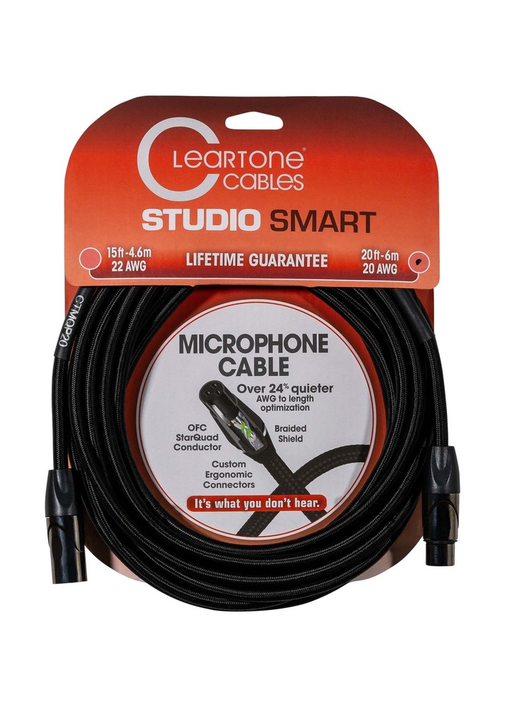 Cleartone 20-Foot Studio Smart Microphone Cable, 20 AWG - 2 Pack