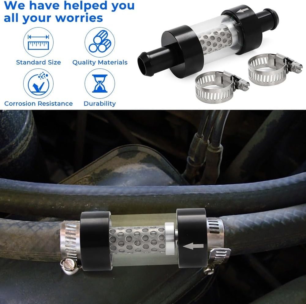 2 Sets For 5/8" Hose Inline Heater Core Coolant Filter & Inspection System 5/8"