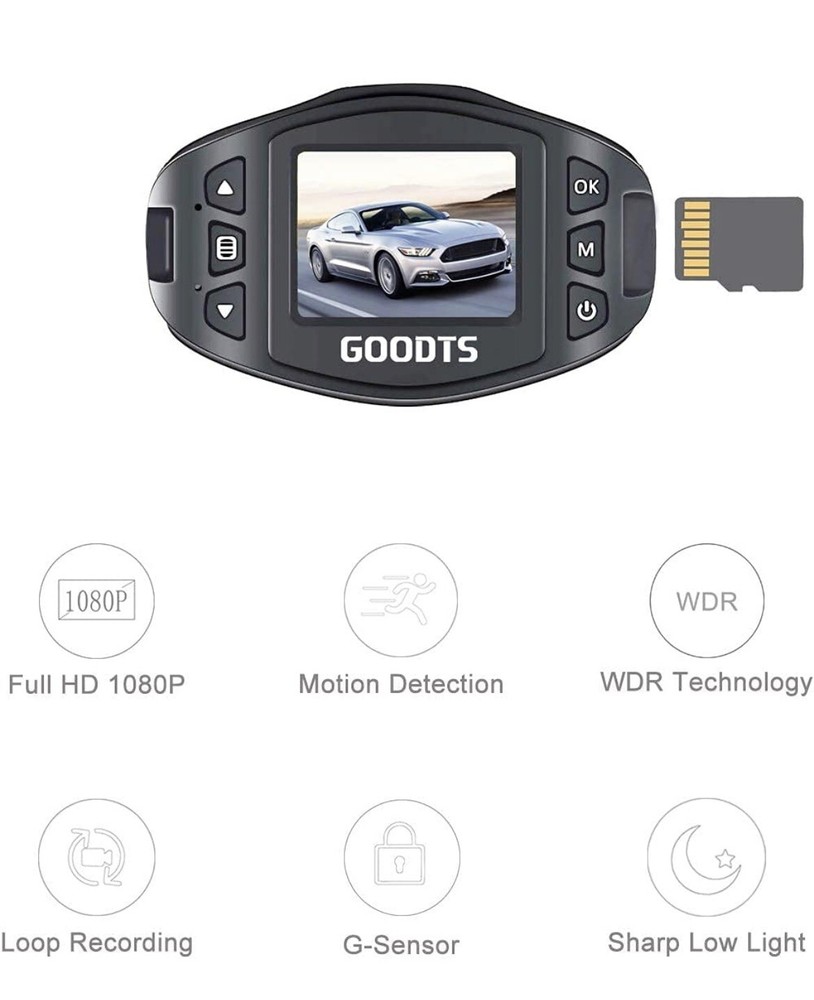 DASH CAM Car Dashboard Camera Recorder Full HD Loop Recording G-Sensor GOODTS