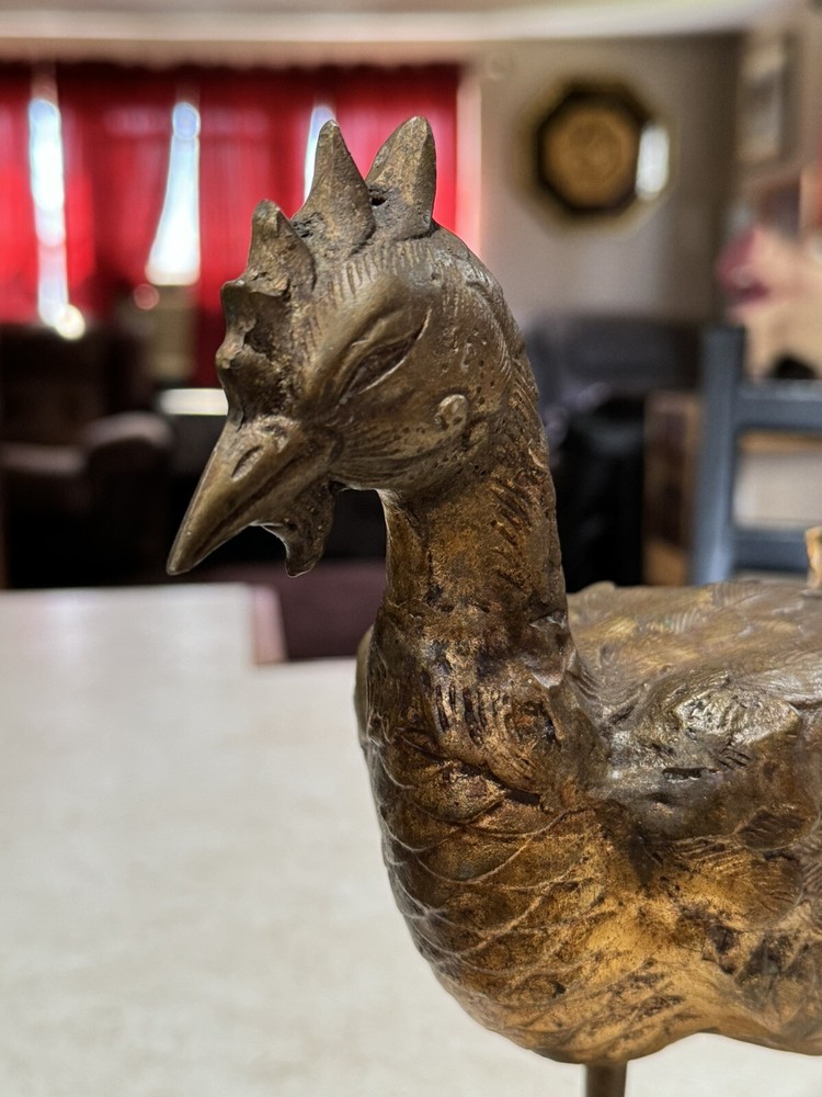 Vintage Chinese Solid Bronze Rooster
