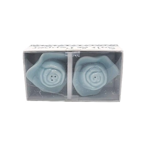Blue Roses Ceramic Flowers Salt And Pepper Shakers NEW Cordon Bleu Inc
