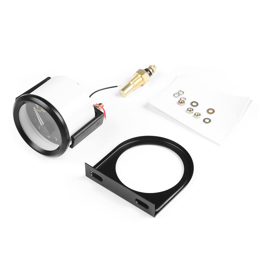 2'' 52mm Pointer Car Water Temp Temperature Gauge White light ℃ & ℉ with Sensor