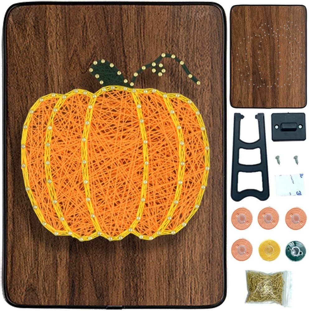 BAZIMA DIY String Art Kit for Beginner, Pumpkin Craft Kit,Unique Orange
