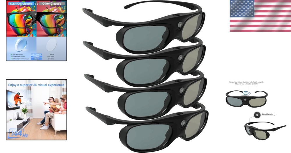 Lightweight 3D Glasses for DLP-Link Projectors