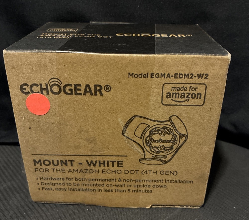 Echogear Wall Mount Only  -  For Amazon Echo Dot EGMA-EDM2-W2 White Color