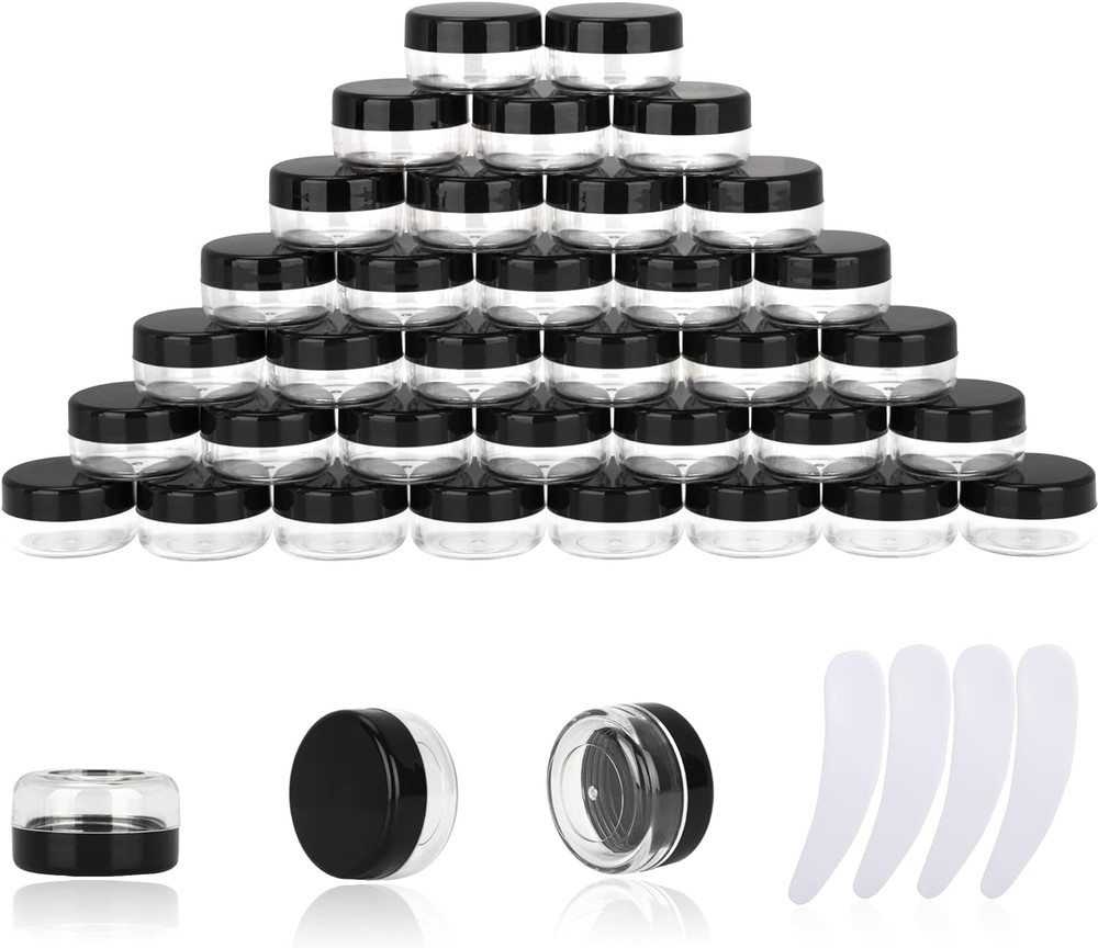 25PCS 10 Gram Sample Containers, 10Ml Empty Jars with Lids, Small Cosmetic Conta