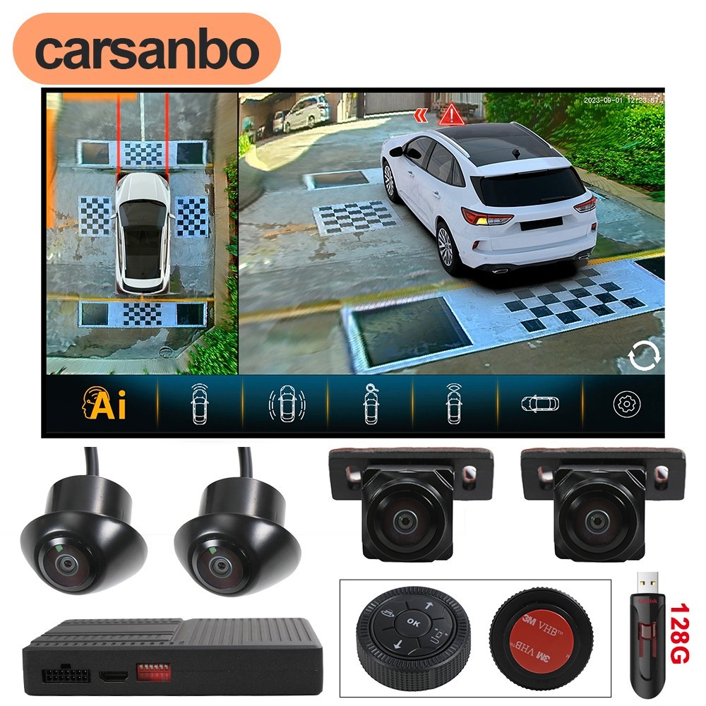 3D Multi-View System Host Blind Spot Backup View Camera Collision Warning