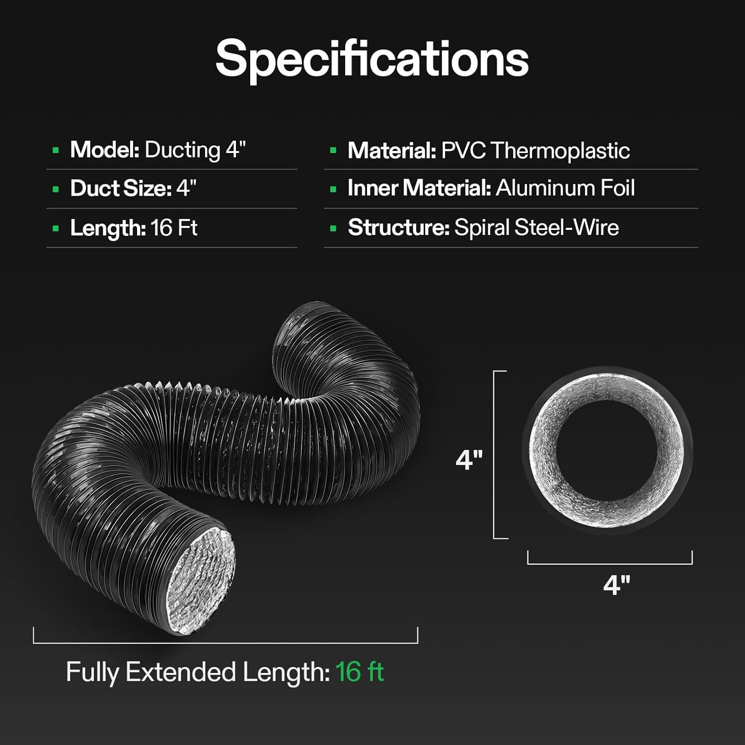 VIVOSUN Smart Grow System Aerozesh Inline Fan & AeroLight LED Grow Light & E42A