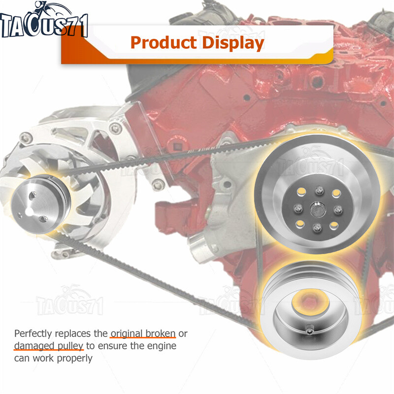 Pulley Kit For Big Block Chevy Short Water Pump 396 427 454 w/Alternator Bracket