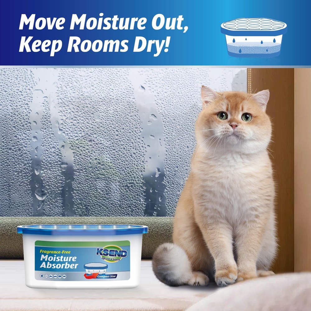 Ksend Moisture Absorbers, 12 Pack, Compact Dehumidifier for Closet, Efficient...