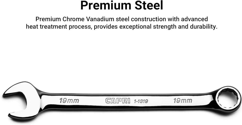 Precision 10mm Combination Wrench - 12 Point with Offset for Knuckle Clearance
