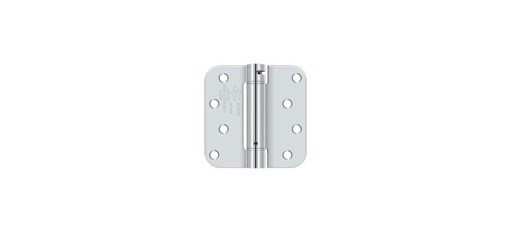 5/8" Radius UL Listed Square Corner Mortise Spring Hinge Radius Corner Polished