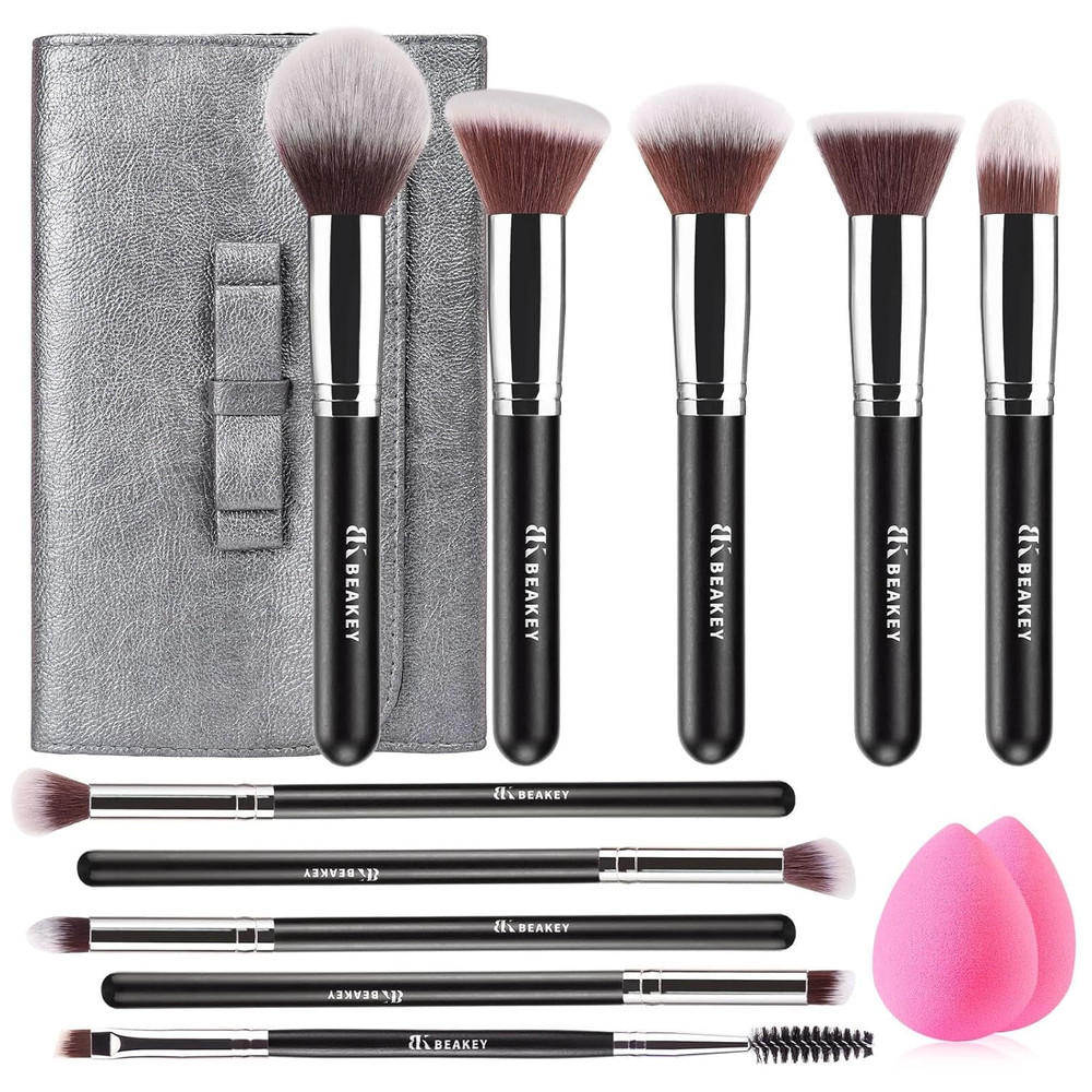 Makeup Brushes Set Premium Foundation Concealer Blush Bronzer Eye Shadow 10+2 PC