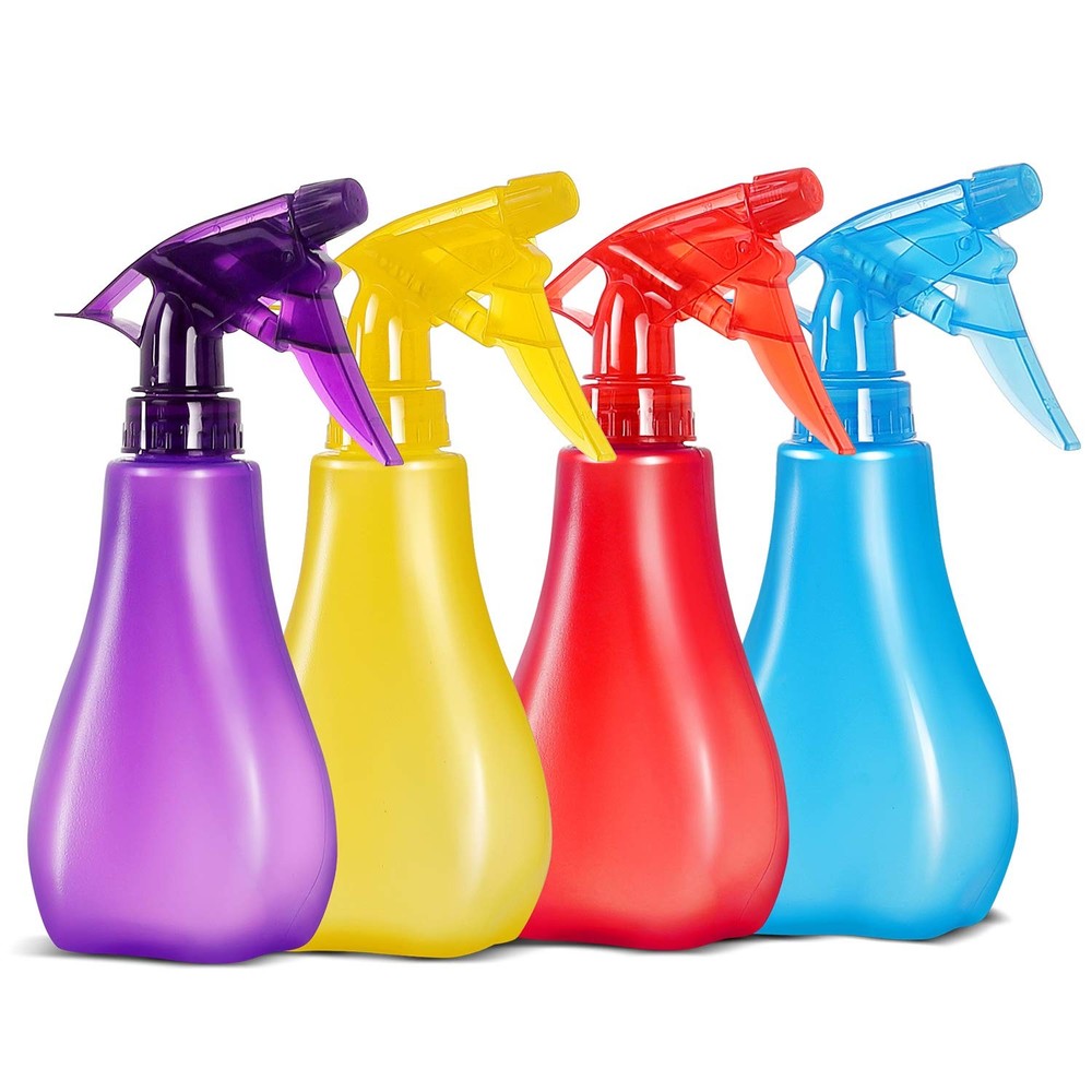 8 Oz Empty Plastic Spray Bottles with Adjustable Nozzle - 8 Ounces, Red