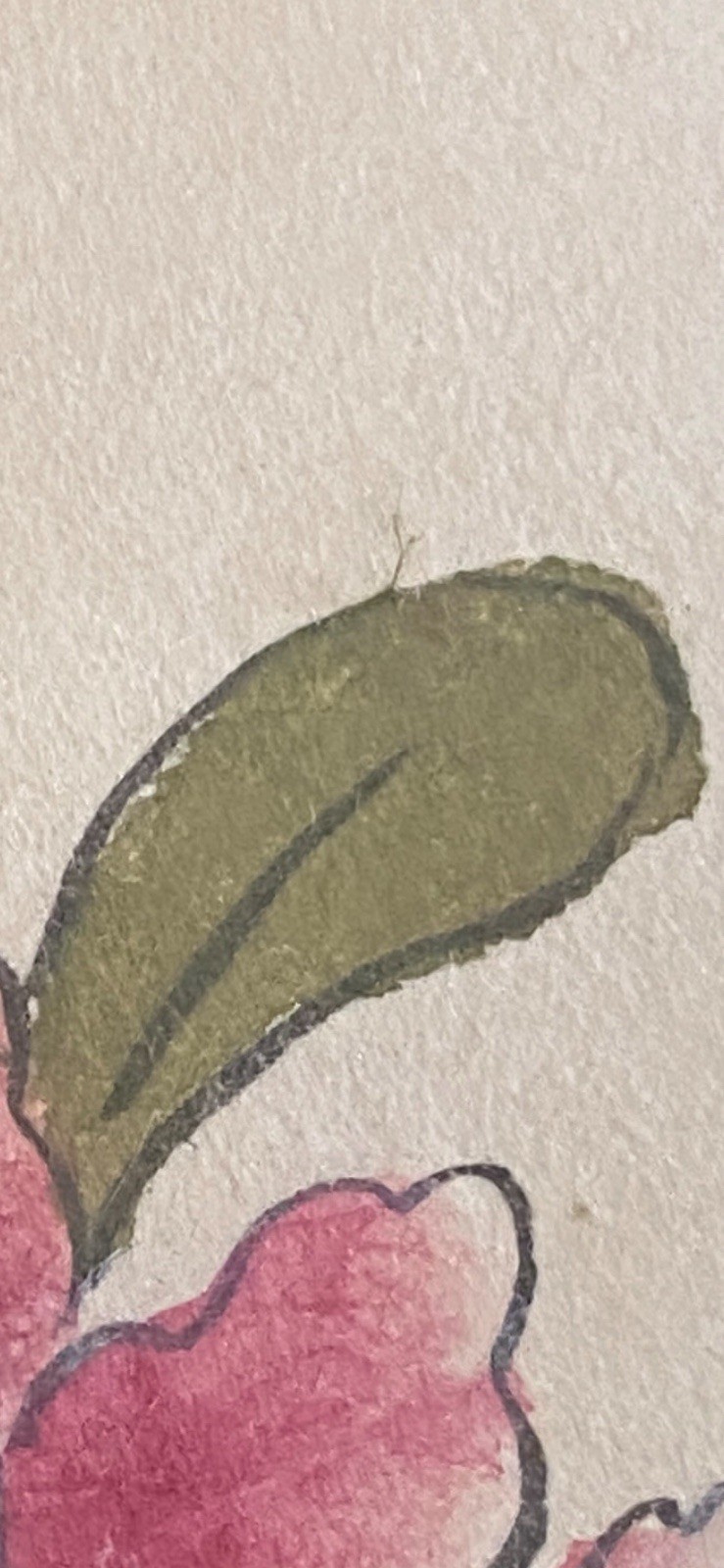 Vintage Asian Rooster & Peony Artwork