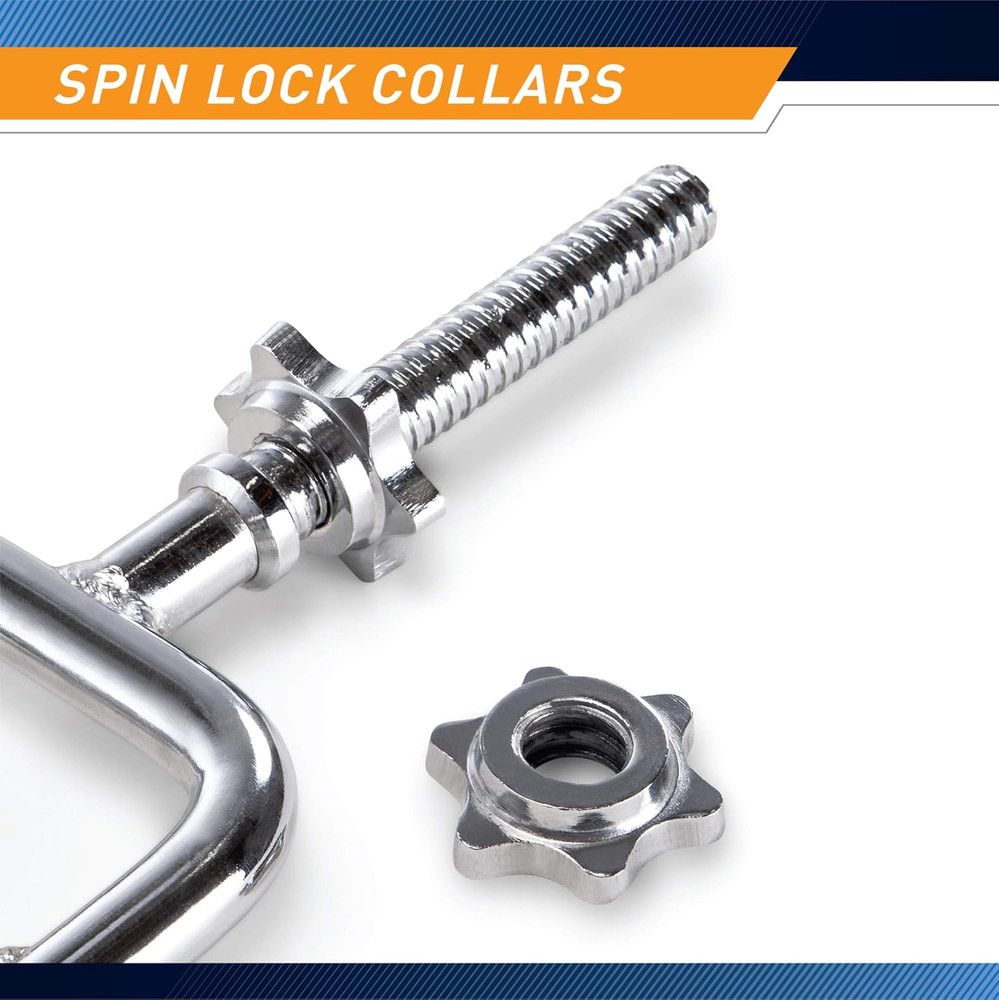 Threaded Solid Chrome Triceps Bar for Weightlifting and Bodybuilding IRBB-34T