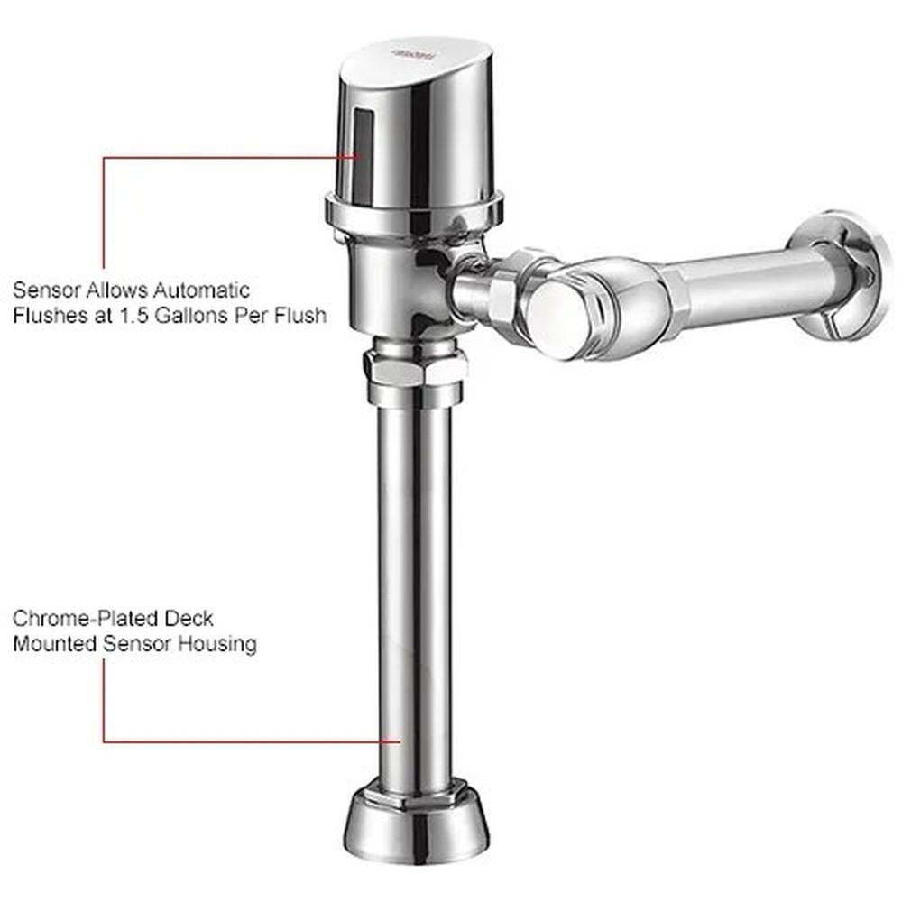 Toilet Sensor Flushometer Flush Valve, Battery Operated, Adjustable GPF