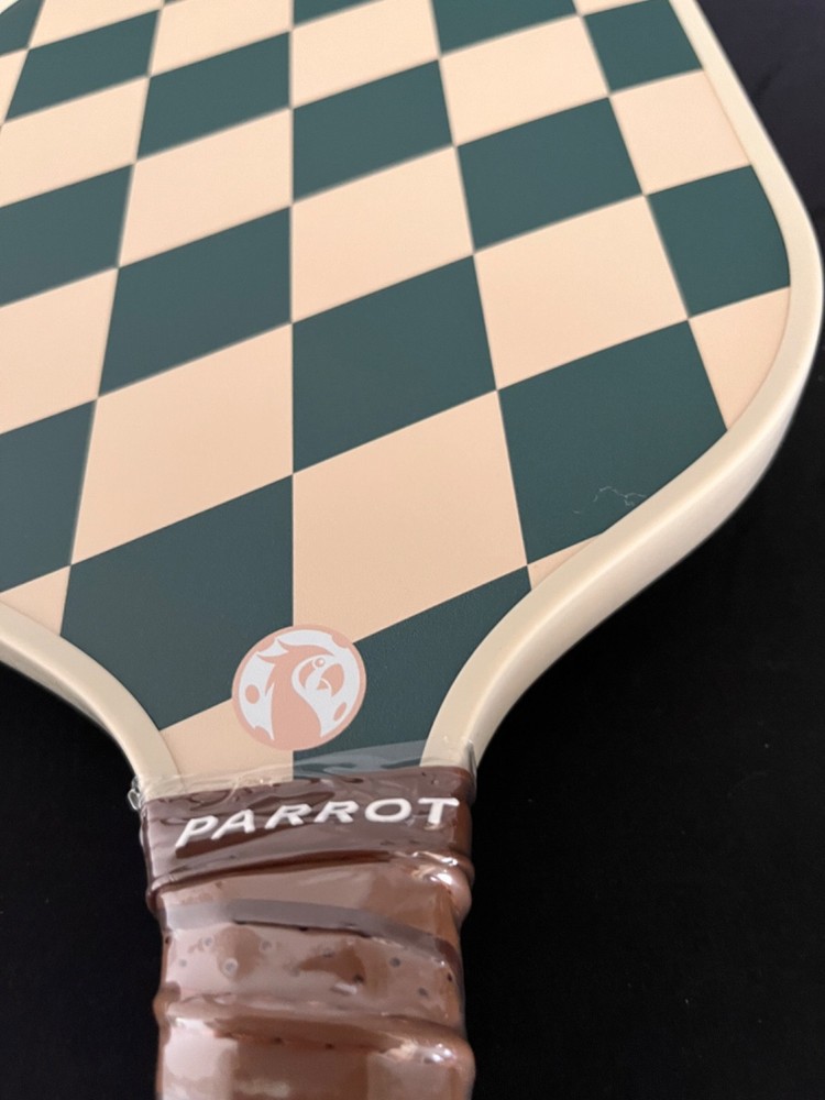 Parrot Pickleball Paddle Diamond Green Checkered Pattern NEW