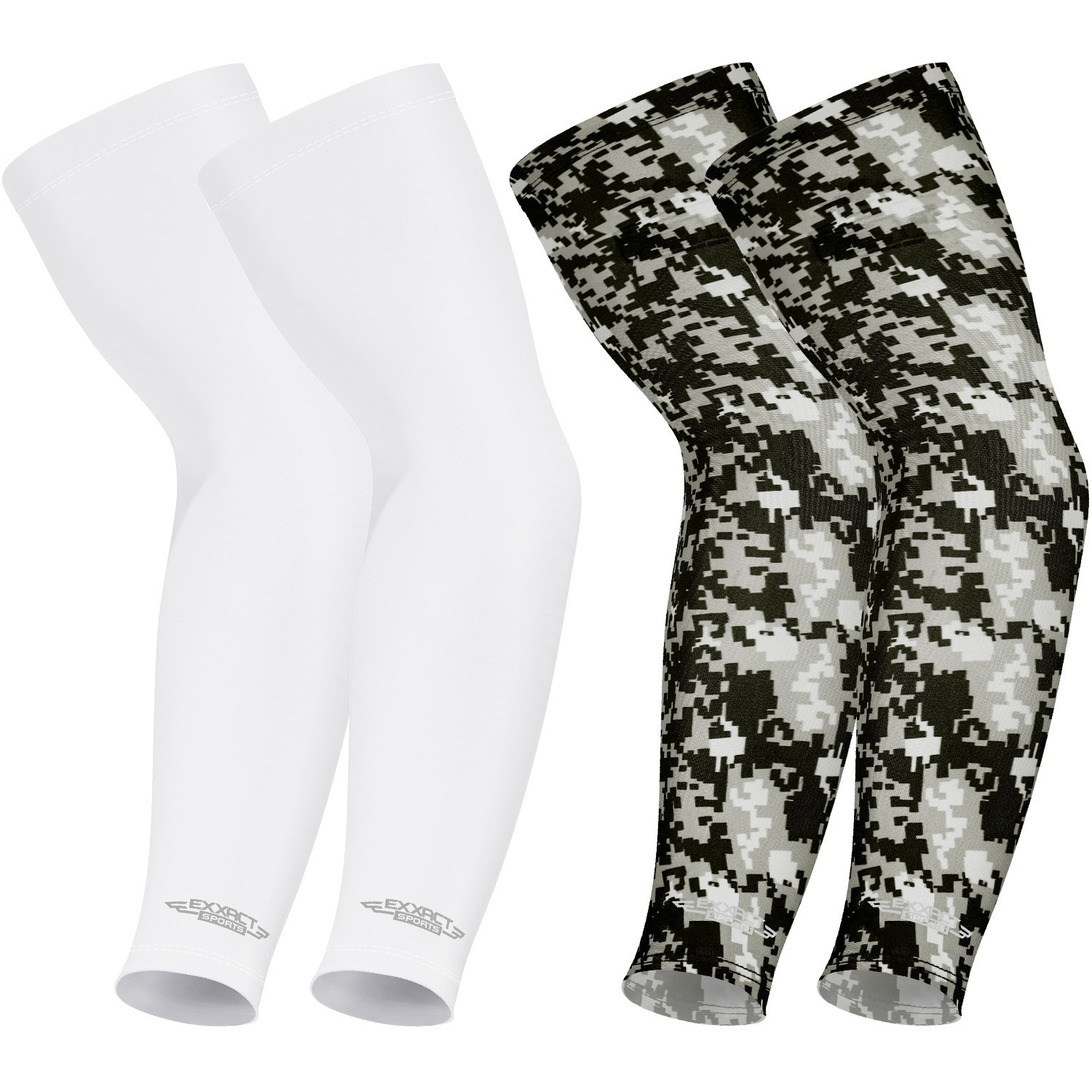 Exxact Sports Compression Arm Sleeves – 2 Pairs for Basketball, Football, Riding