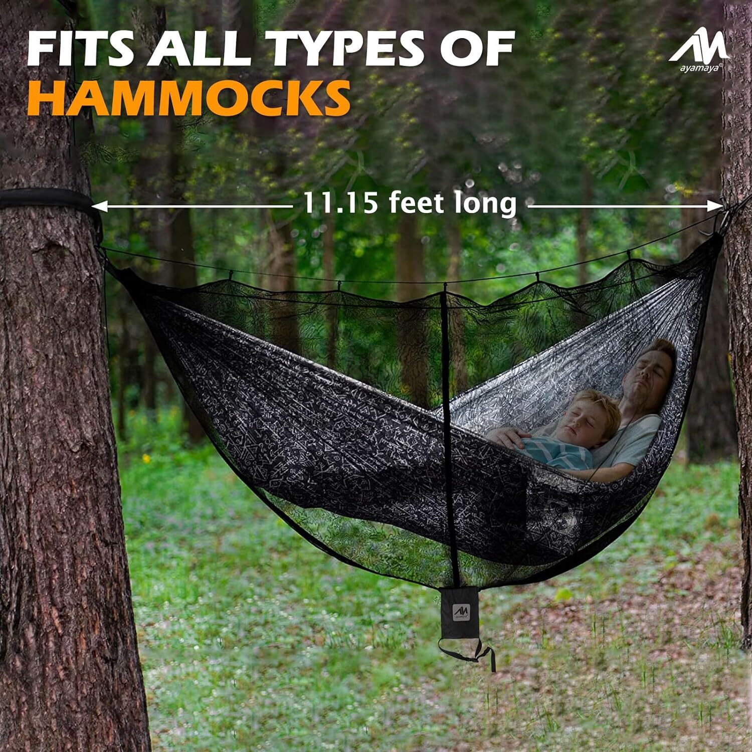 Hammock Bug Mosquito Net Portable Lightweight Netting Mesh Cover Double Zipper