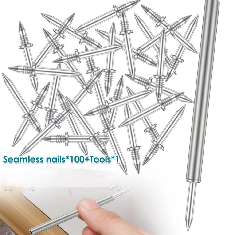 100Pcs Double-Head Skirting Thread Seamless Installation Galvanized Metal Nail