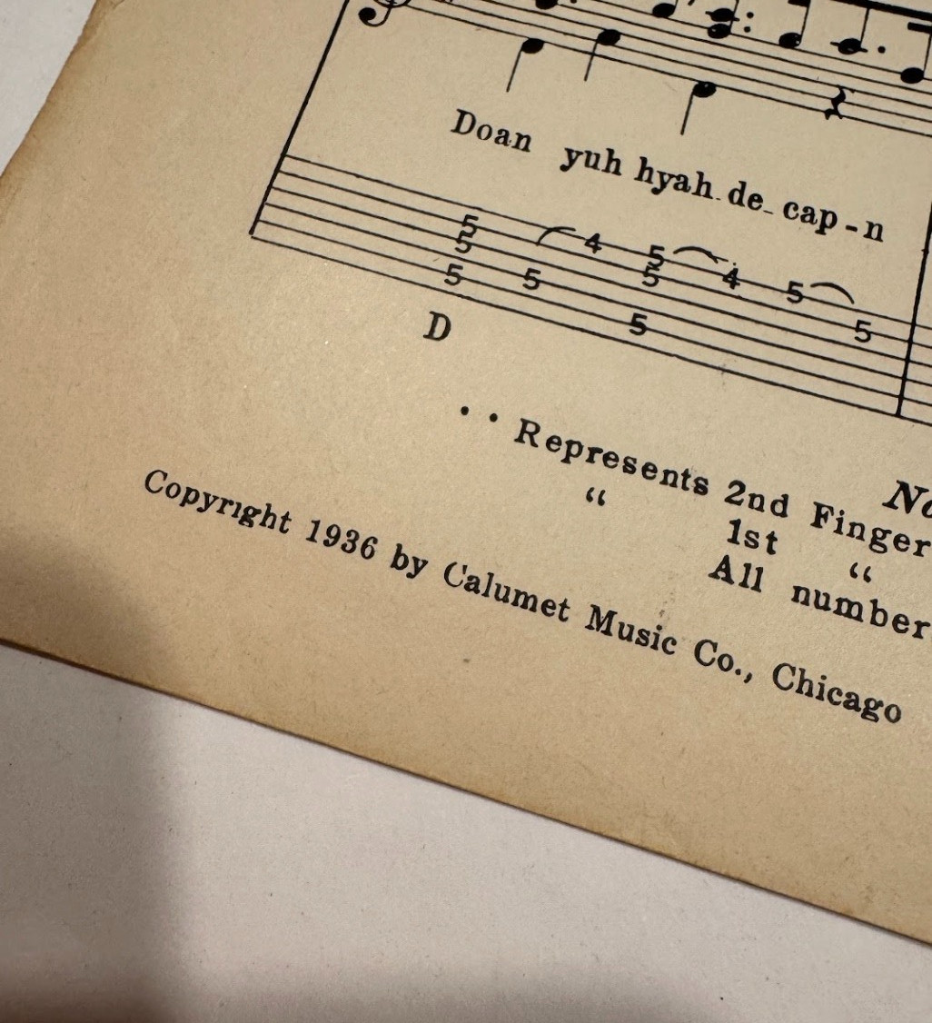 COOL! Sheet Music I've Been Working On The Railroad Calumet Music Co. 1936