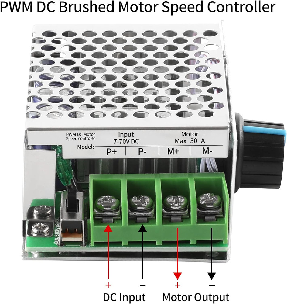 DC Motor Speed Controller PWM Controller, 7-70V 30A Adjustable PWM Motor Speed