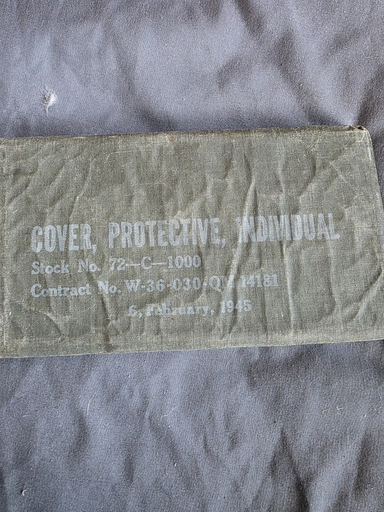 ORIGINAL WWII US ARMY INFANTRY GAS PROTECTIVE SHEET-NOS