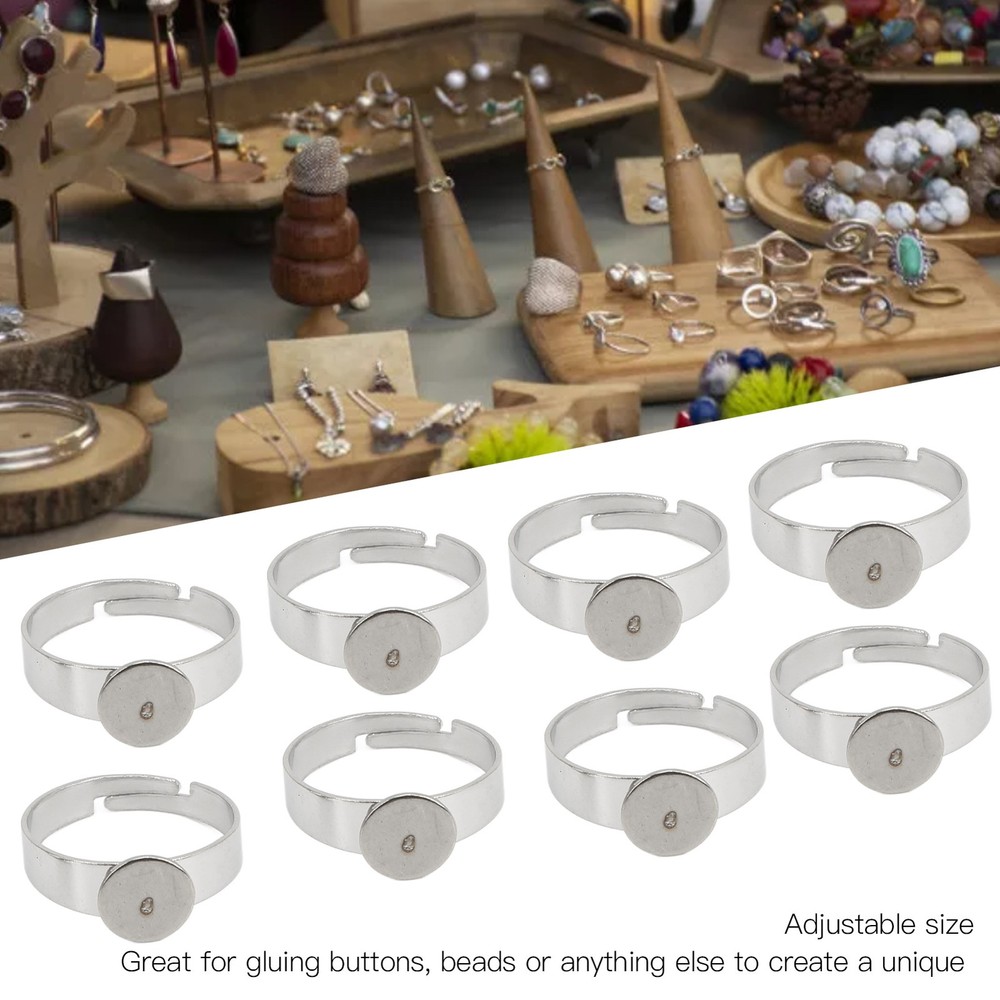Adjustable Ring Blanks Ring Blanks 8mm Base Diameter 20PCS For Rings For