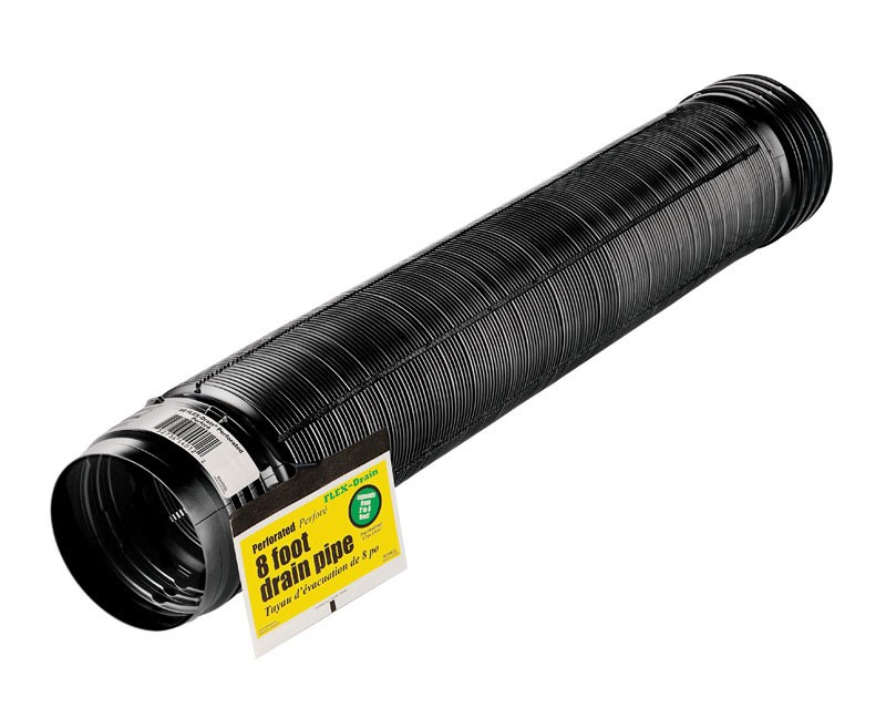 Flex-Drain 4 in x 8 ft Poly Drain Pipe