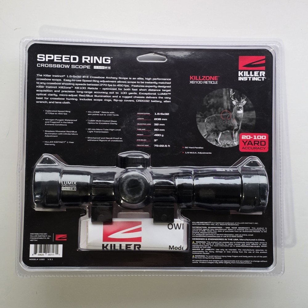 Killer Instinct Speed Ring Crossbow Scope 1.5-5x32 IR-E